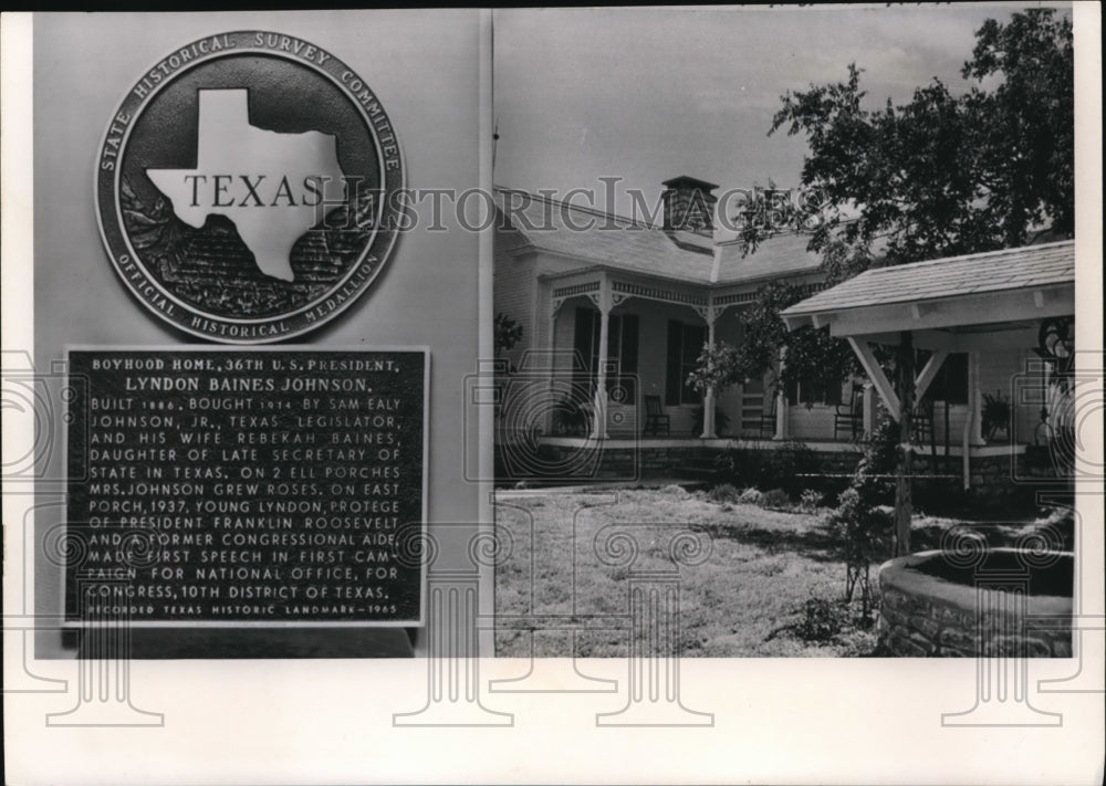 1965 Press Photo President Johnson boyhood home at Johnson City - Historic Images