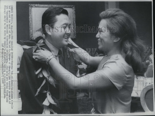 1968 Press Photo Senator Daniel Inoye of Hawaii, keynote speaker in Chicago - Historic Images