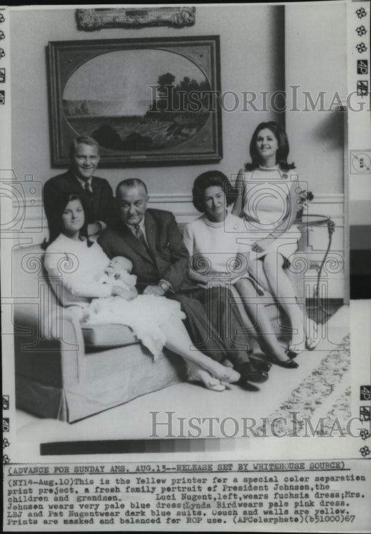 1967 President Lyndon Johnson with his family - Historic Images