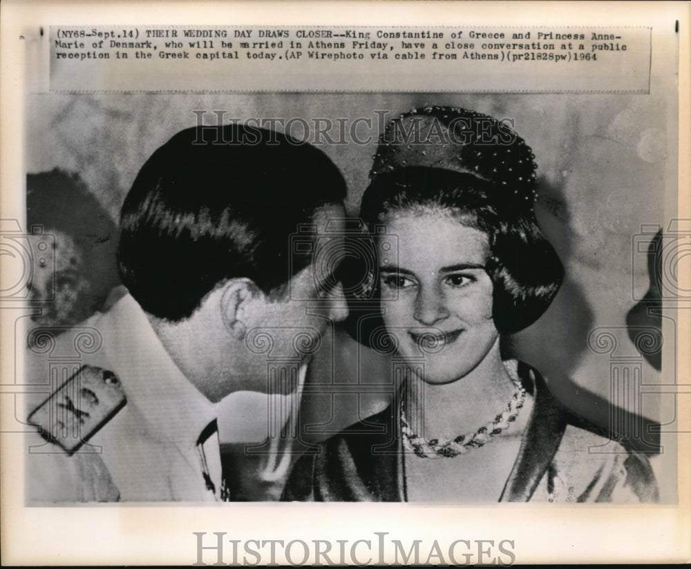1964 Press Photo King Constantine and fiancee Princess Anne Marie-Historic Images