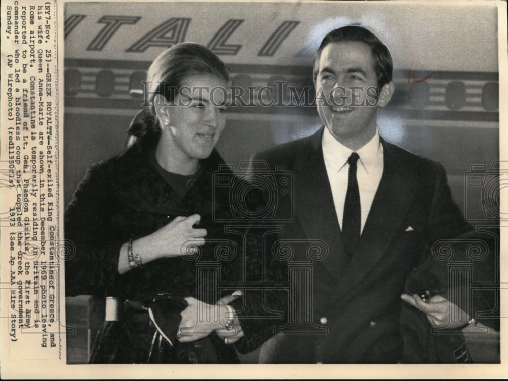 1973 King Constantine and wife Queen Anne Marie - Historic Images