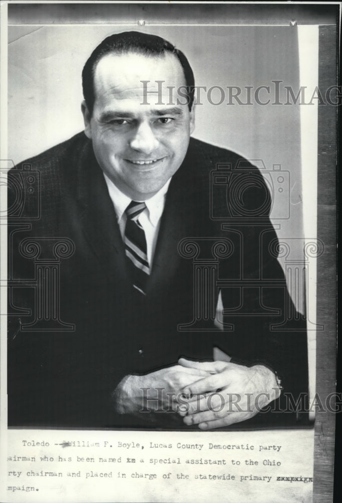 1974 Press Photo Lucas County Democratic party chairman, William Boyle - Historic Images