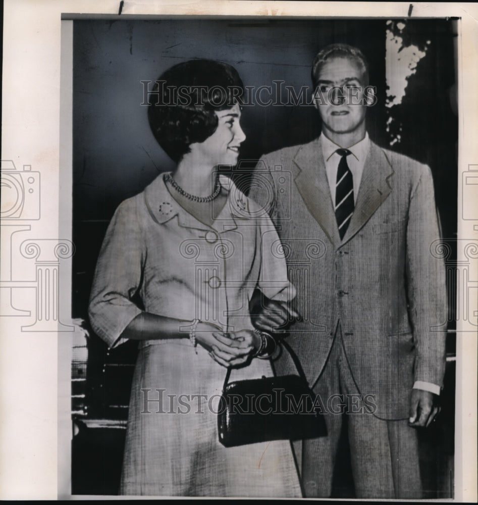 1961 Prince Juan Carlo of Spain escorts Princess Sophie of Greece - Historic Images