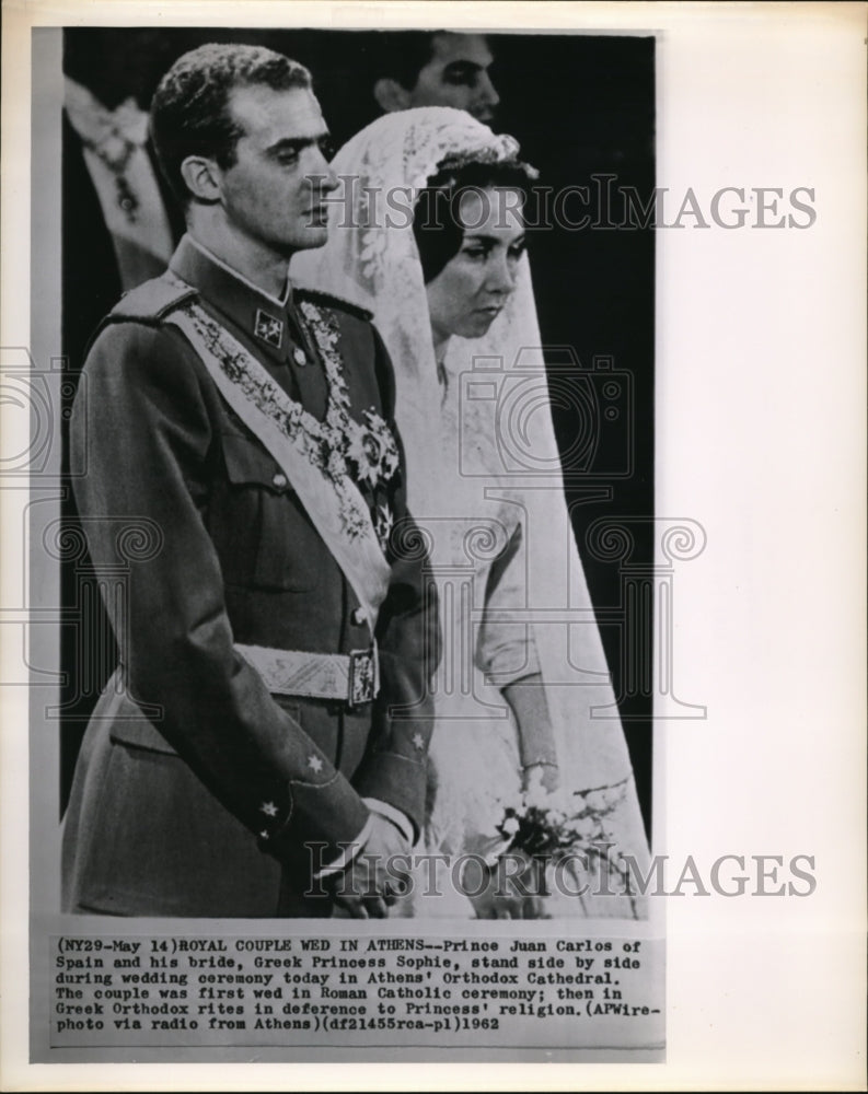 1962 Royal Couple wed in Athens - Historic Images