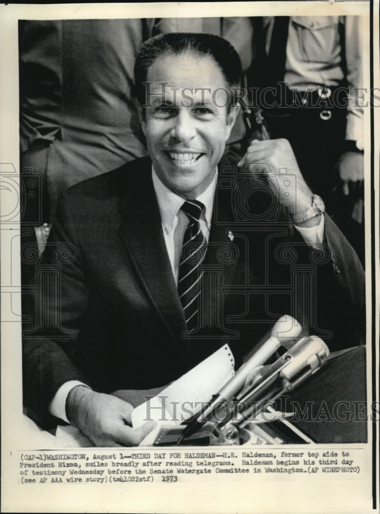 1973 Press Photo Third Day for Haldeman testifying for White House Tapes - Historic Images