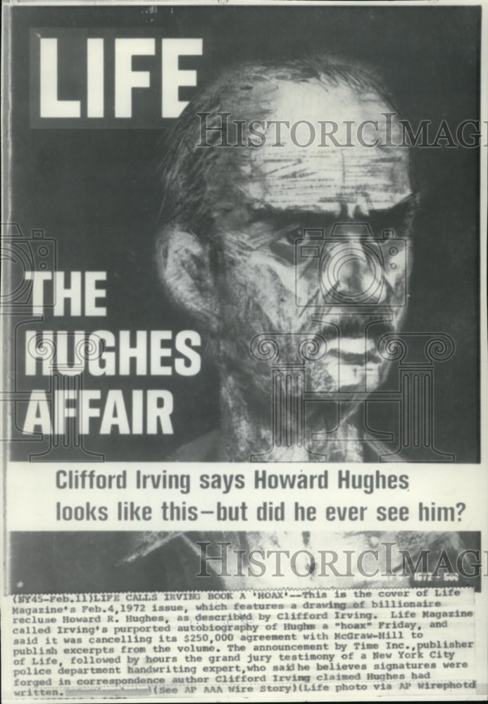 1972 Press Photo The cover of the Life  Magazine, billionaire, Hughe&#39;s picture - Historic Images