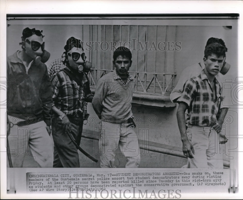 1962 Students Demonstrators Arrested by the Police during riot. - Historic Images