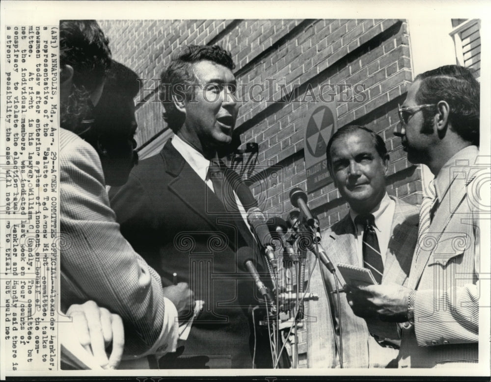 Press Photo Alexander Lanker representative of committee, submits innocent plea - Historic Images