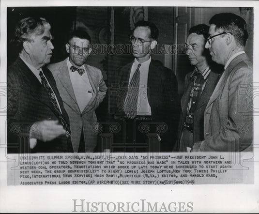 1949 Wire Photo Lewis says "No Progress" in negotiations - cvw03043 - Historic Images