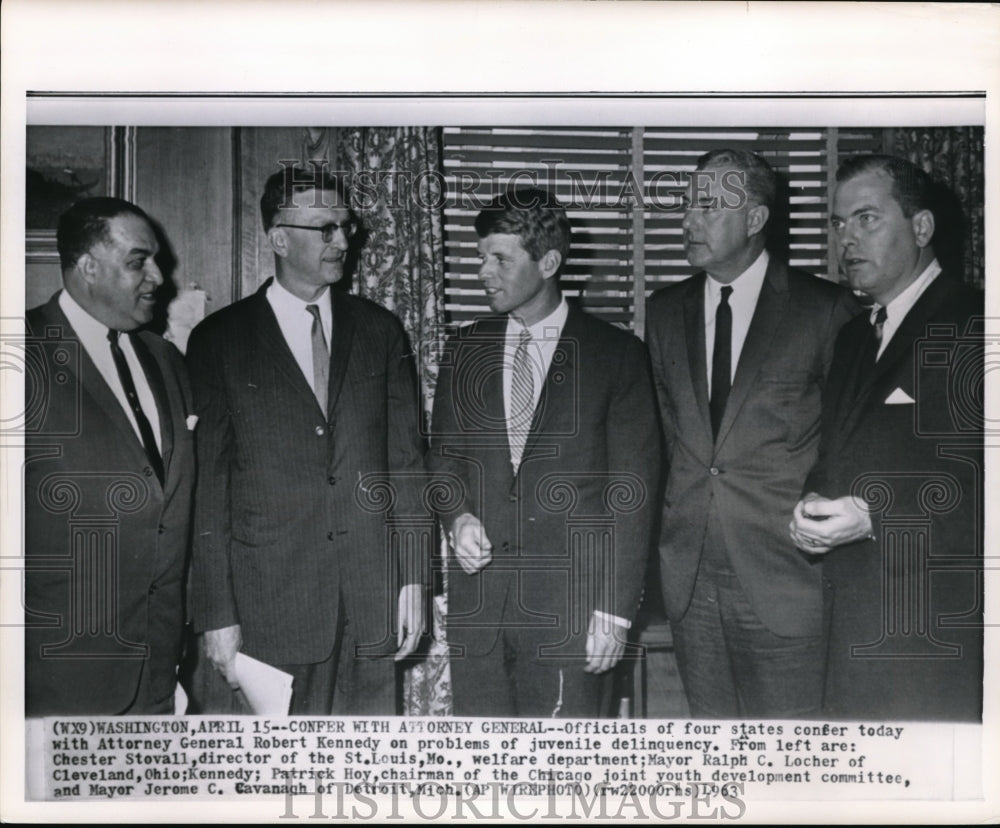 1963 Wire Photo Officials of four states confer today with Attorney General - Historic Images