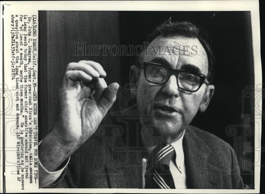 1974 Press Photo Dr. John Lungren, former President Nixon's physician - Historic Images