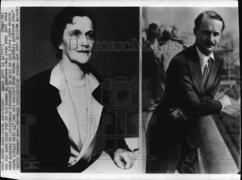 1935 Wire Photo The Portrait of William Waldorf and Lady Astor - cvw03161 - Historic Images