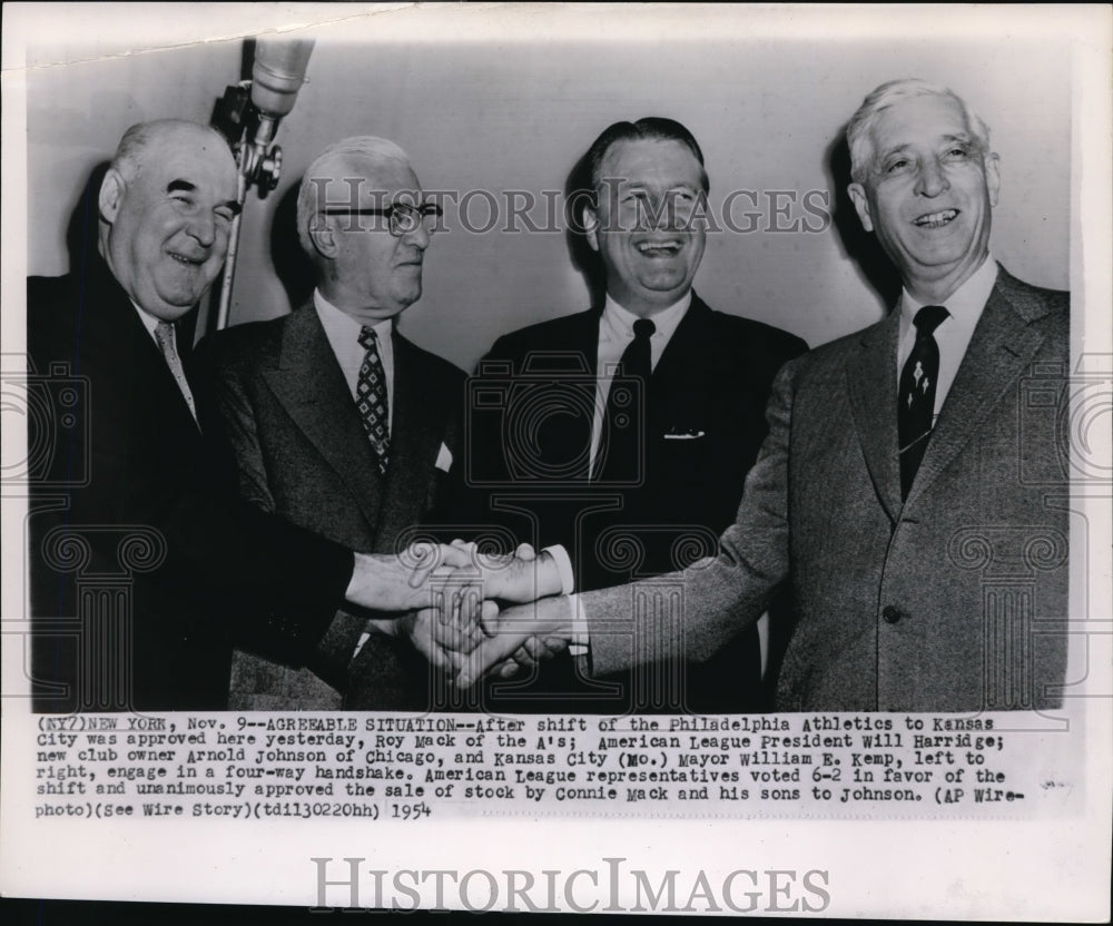 1954 Press Photo After shift of the Philadelphia Athletics to Kansas City was - Historic Images