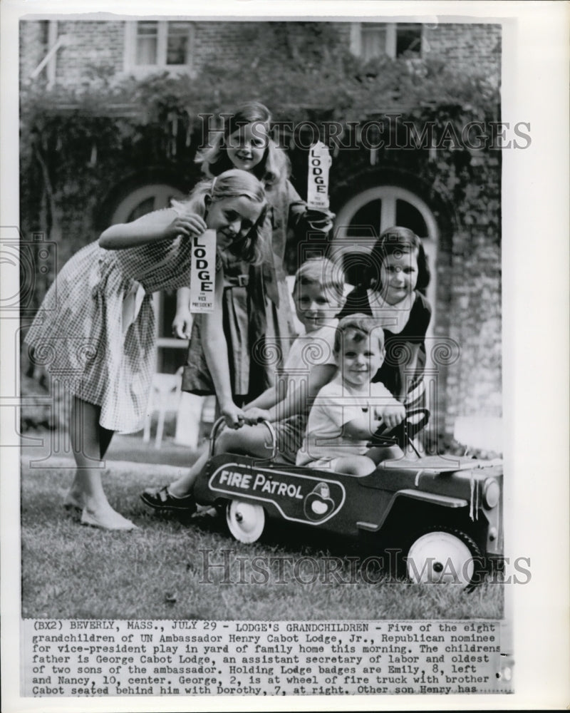 1960 Press Photo The UN Ambassador Henry Cabot Lodge Jr. grand children - Historic Images