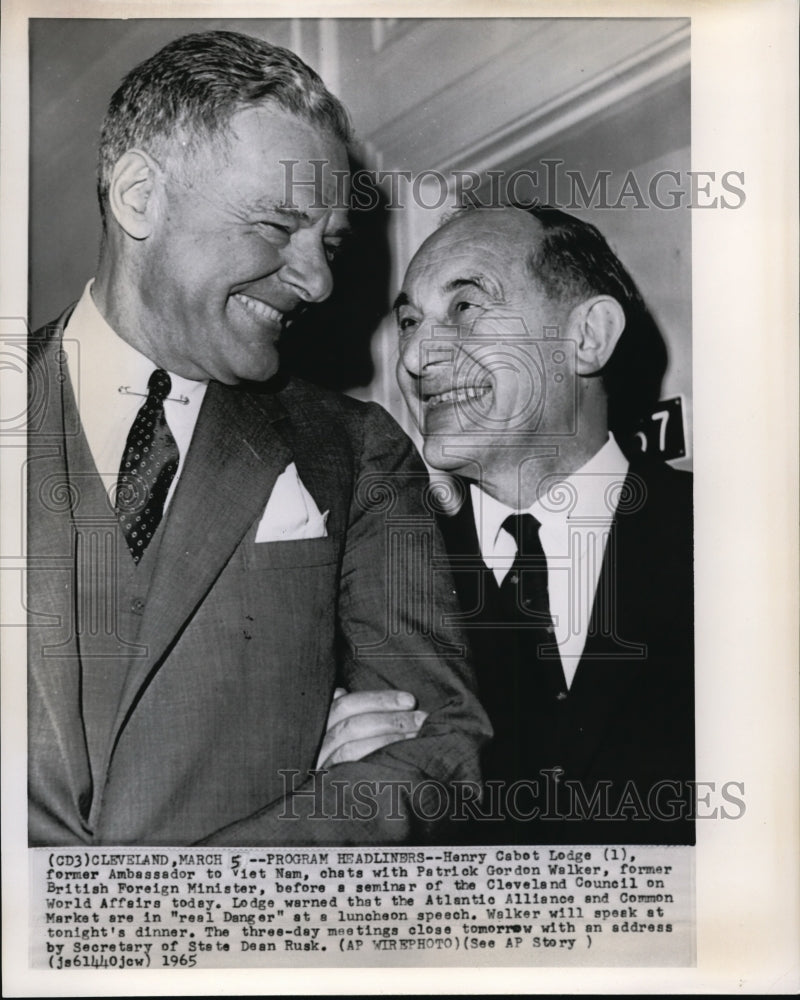 1965 Wire Photo Henry Cabot Lodge with Patrick Gordon Walker - cvw03213 - Historic Images