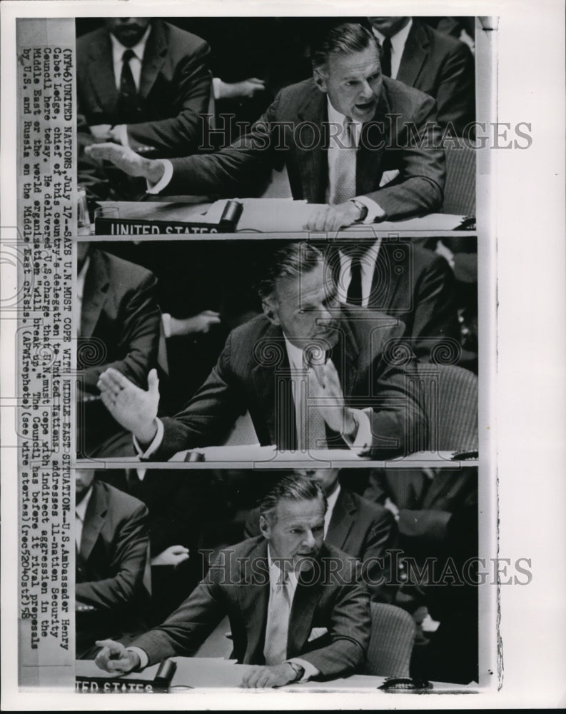 1958 U.S Ambassador Henry Cabot Lodge, chief of this country's - Historic Images