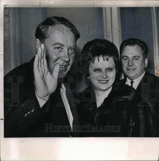 1962 Press Photo Alexei Adzhubei, Nikita Khrushchev's son in law waves as he - Historic Images