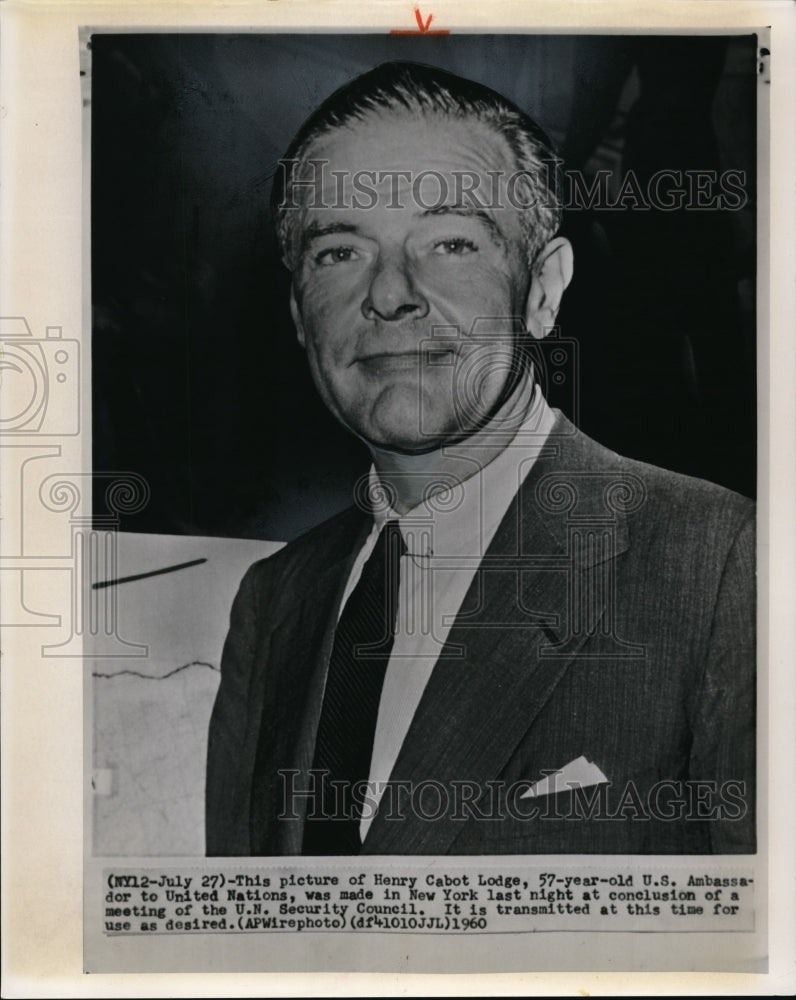 1960 Press Photo Lodge at New York  in the meeting of the U.N. Security Council - Historic Images