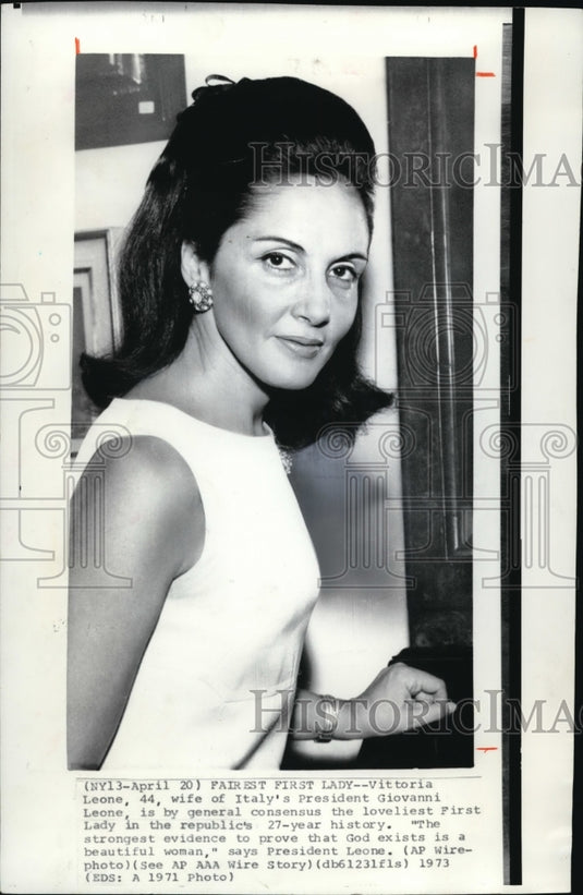 1973 Press Photo Fairest First Lady Vottoria in the Republic's 27th year history - Historic Images
