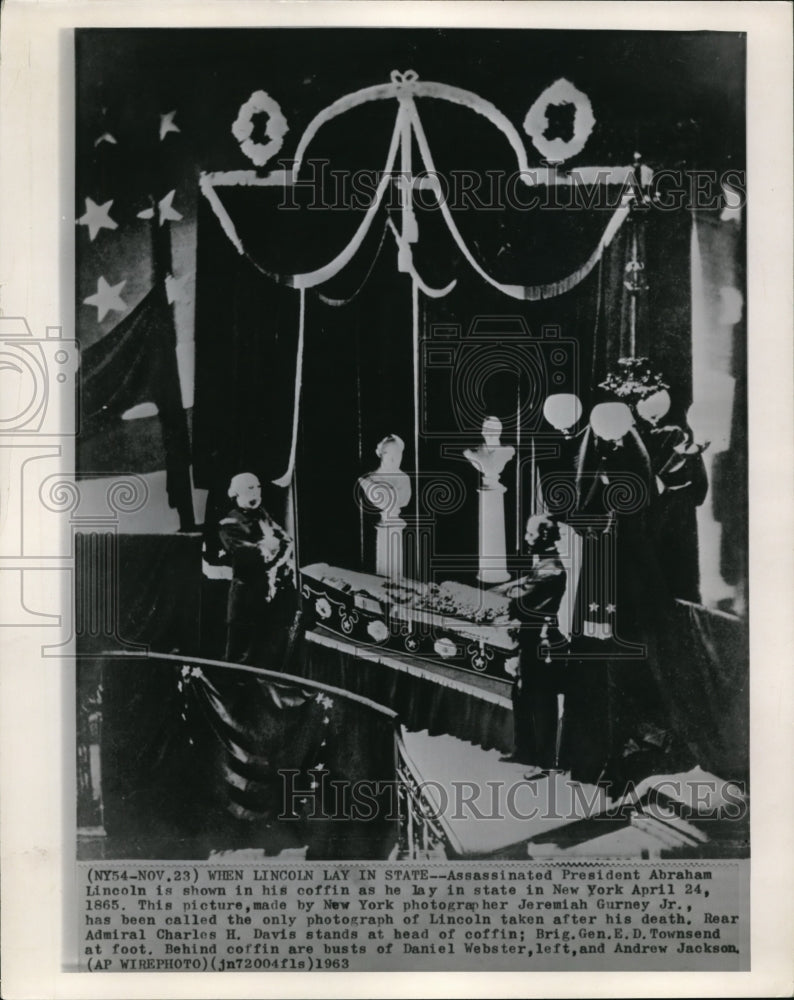 1963 Press Photo Assassinated Pres. Lincoln&#39;s coffins in New York - Historic Images