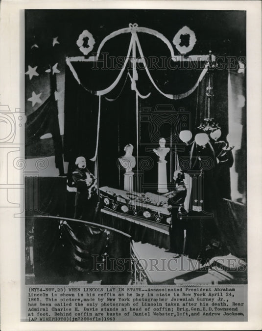 1963 Press Photo Assassinated Pres. Lincoln's coffins in New York - Historic Images