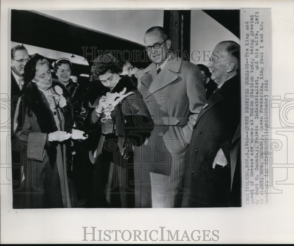 1953 The King and Queen of Greece shown at Union Station - Historic Images