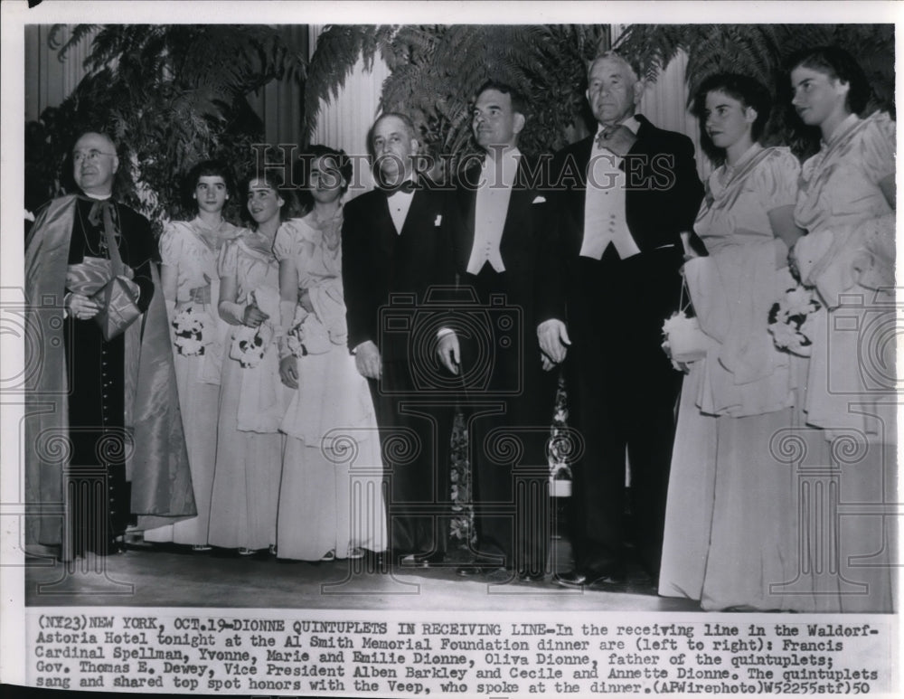 1950 Press Photo In the receiving line in the Waldorf-Astoria Hotel tonight at - Historic Images