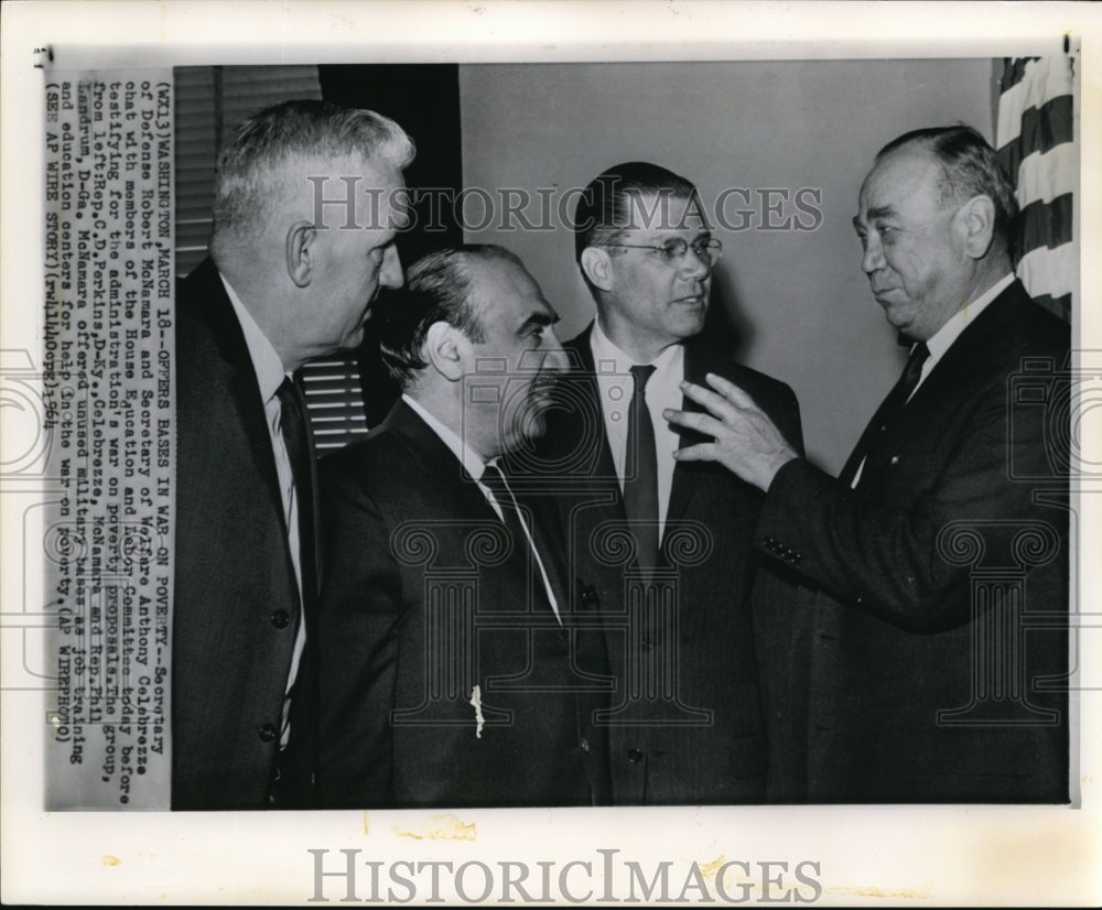 1964 Press Photo Sec of Defense Robert McNamara &amp; Sec of Welfare A. Celebrezze - Historic Images