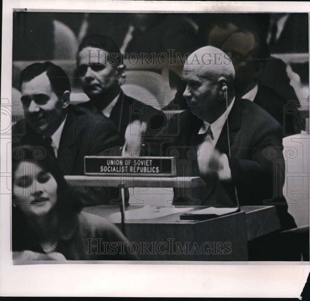 1960 Wire Photo Soviert Premier Nikita Khurshchev at the U.N.General Assembly.-Historic Images