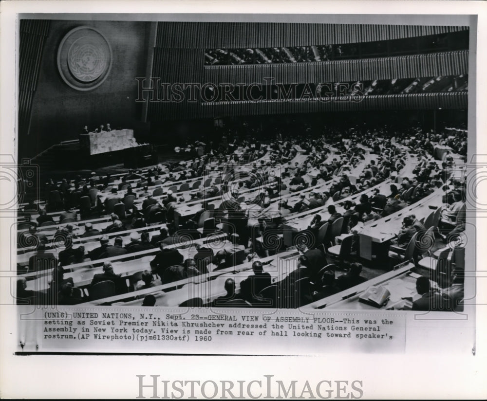 1960 Wire Photo Soviet Premier Nikita Khruschev addressed at U.N. Assembly.-Historic Images