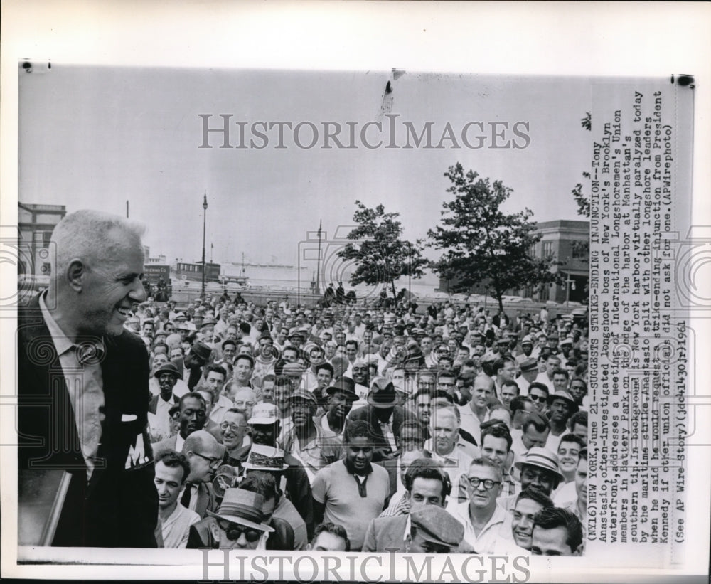 1961 Wire Photo Tony Anastacio addresses a meeting - cvw03810 - Historic Images