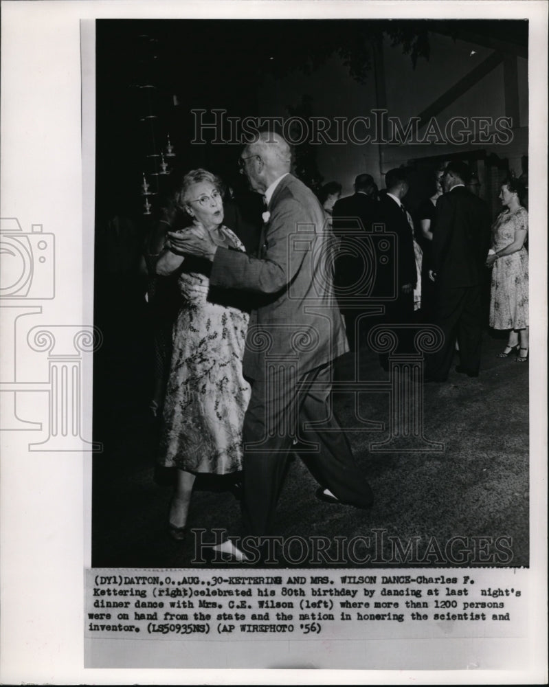 1956 Press Photo Charles F, Kettering celebrated his 80th birthday - Historic Images