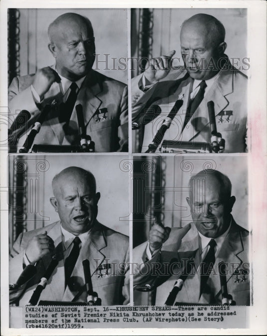 1959 Press Photo These are candid studies of Soviet Premier Nikita Khrushchev - Historic Images