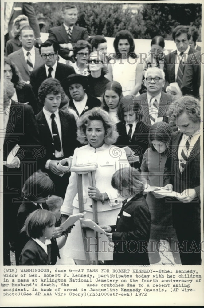 1972 Press Photo Ethel Kennedy, widow of Senator Robert Kennedy - Historic Images