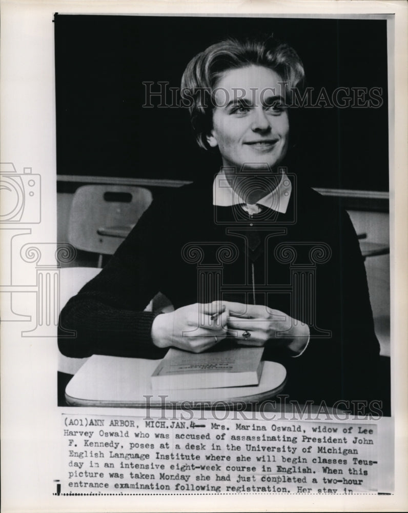 1965 Press Photo Mrs. Marina Oswald, widow of Lee Harvey Oswald - Historic Images