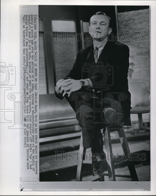 1960 Wire Photo Jack Paar a Characteristic Pose at the Taping of Tonight's Show - Historic Images