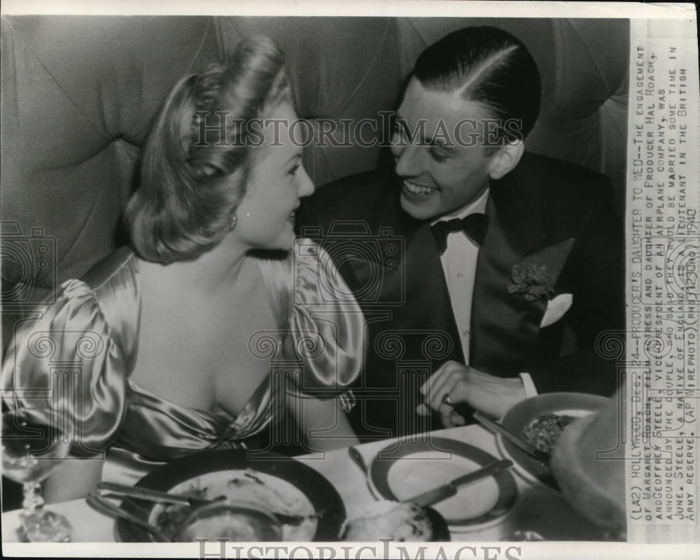 1940 Press Photo The Engagement Of Margaret Roach And Geoffrey Steell 