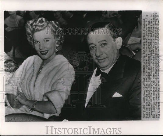 1951 Joyce Matthews  with showman producer Billy Rose - Historic Images