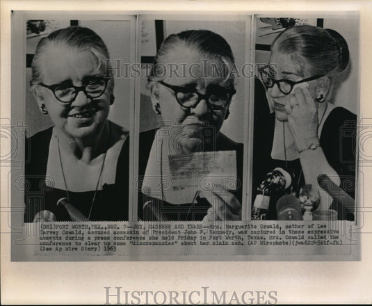 1964 Press Photo Mrs.Marguerite Oswald Captured in these Expressive Moments - Historic Images