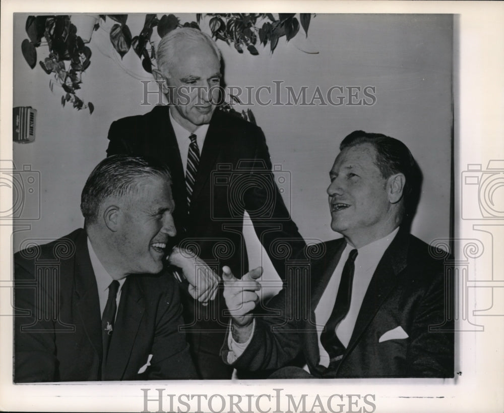 1962 Wire Photo Gov. Nelson A. Rockefeller Enjoys a Laugh with George Romney - Historic Images