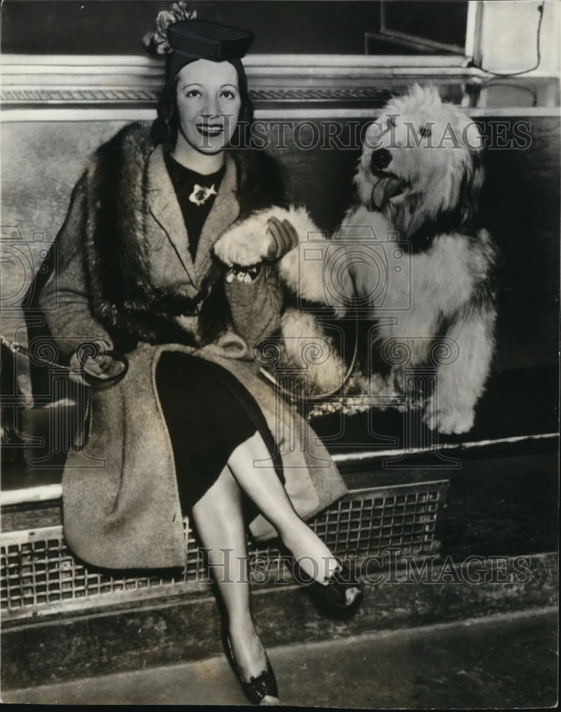 1938 Lily Pons, opera star with her sheep dog-Historic Images