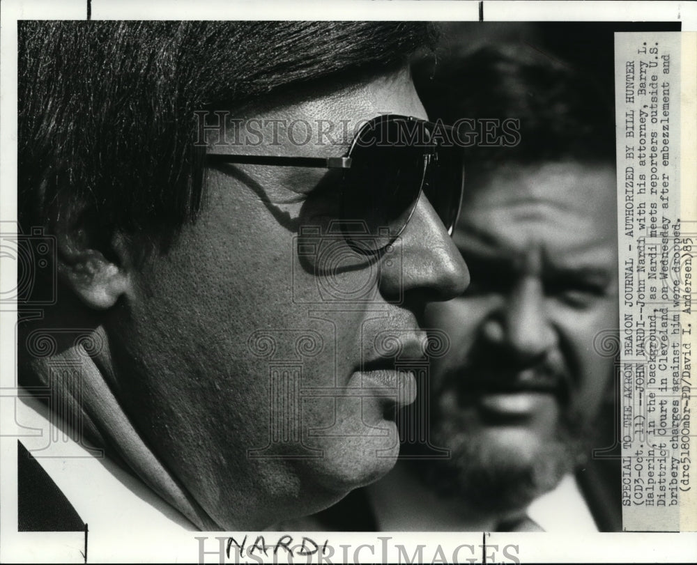 1985 Wire Photo John Nardi with his attorney, Barry L. Halperin in the-Historic Images