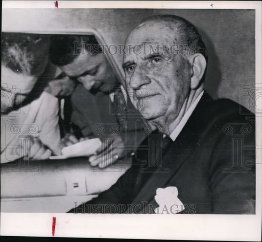 1965 Wire Photo Ousted Greek premier George Papandreouis shown leaving the - Historic Images