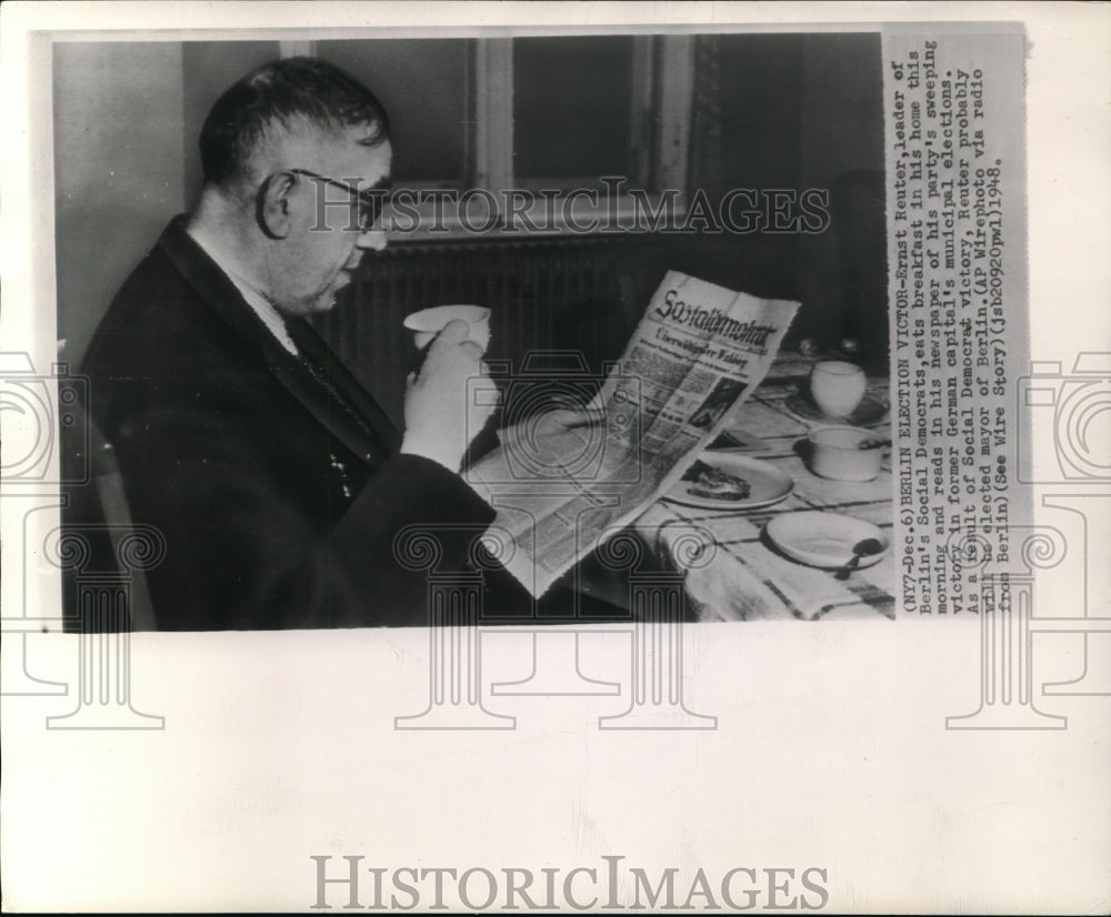 1948 Ernest Reuther, leader of Berlin&#39;s Social Democrats - Historic Images