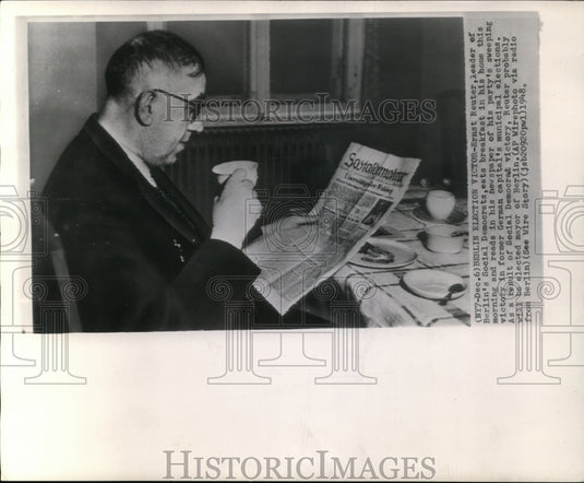 1948 Ernest Reuther, leader of Berlin's Social Democrats - Historic Images
