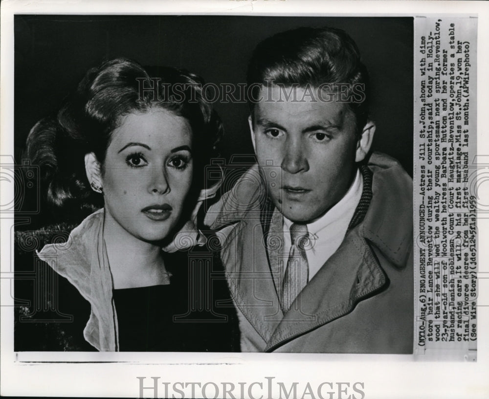 1959 Press Photo Actress Jill St. John and Lance Reventlow announce marriage-Historic Images