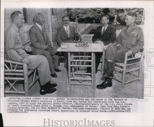 1953 Press Photo This was the scene on the terrace of President Syngman Rhee's - Historic Images