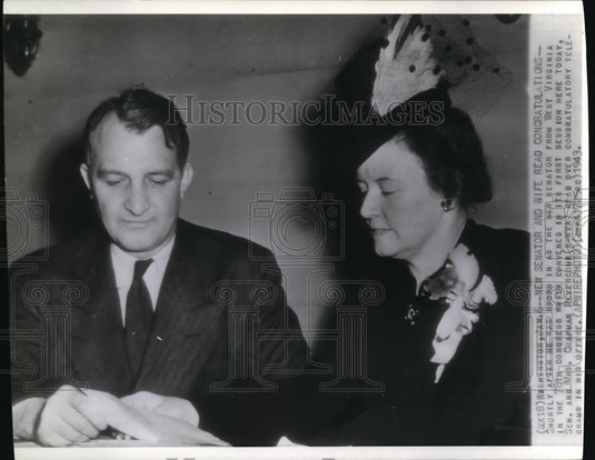 1943 Wire Photo Senator and Mrs. Chapman Revercomb - cvw04903-Historic Images