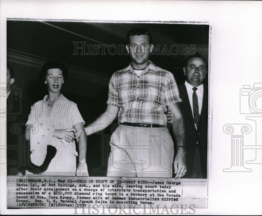 1959 James George Reves held in theft of 33 - Carat Ring - Historic Images