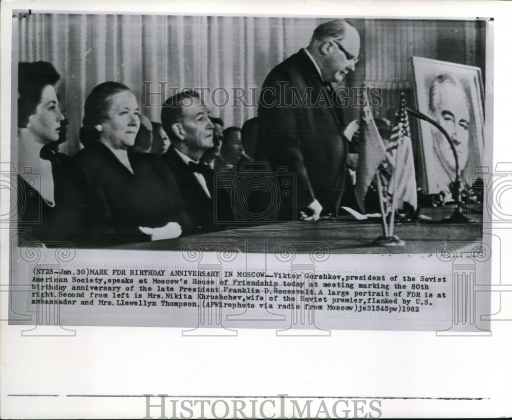 1962 Press Photo Viktor Gorshkov, Pres. of Soviet American Society at Moscow. - Historic Images